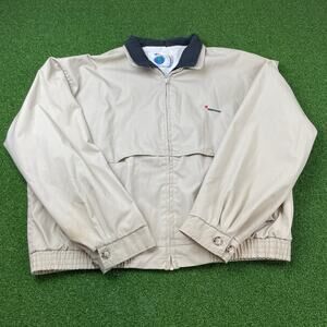 Vintage Hanson Beige Full Zip Windbreaker Jacket Sz 3XL
